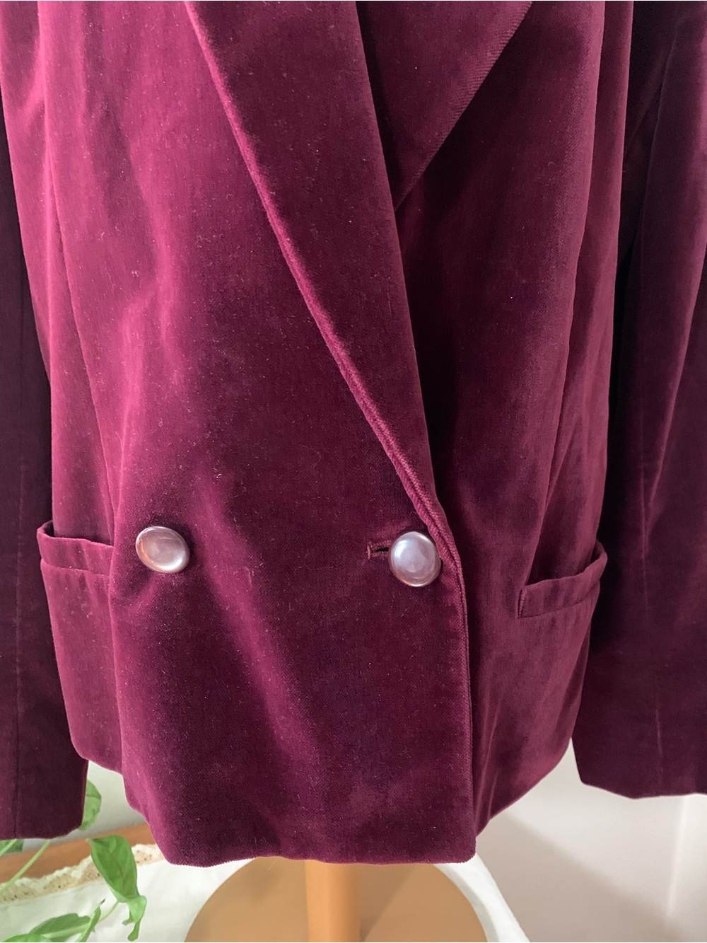 Jones New York Vintage 90s Magenta Cotton Velvet Blazer Jacket Size 10 - Picture 9 of 14